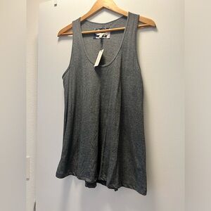 NWT Pure + Good (Anthropologie) dark gray cotton blend tank, Size L